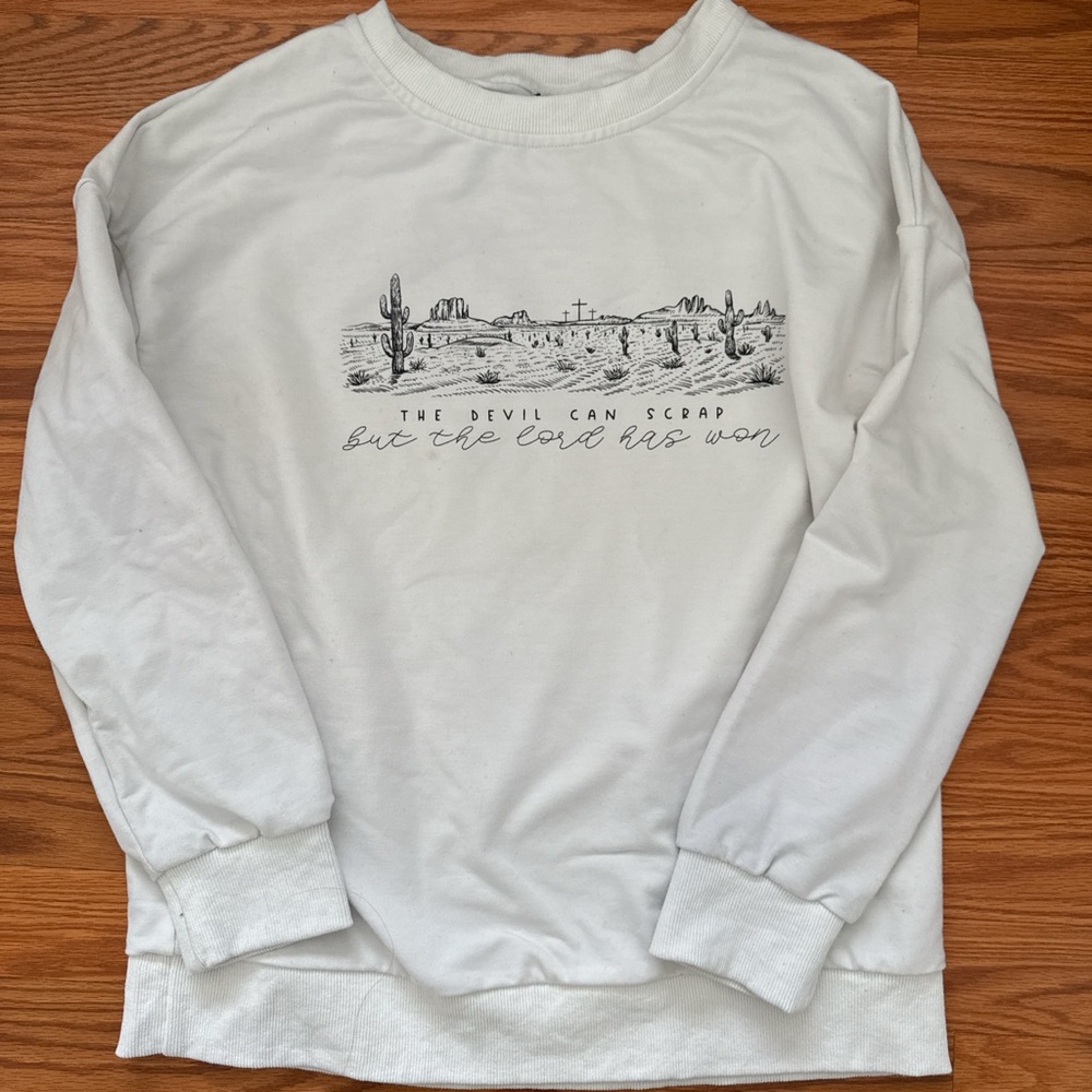Shein White Graphic Women’s Sweatshirt